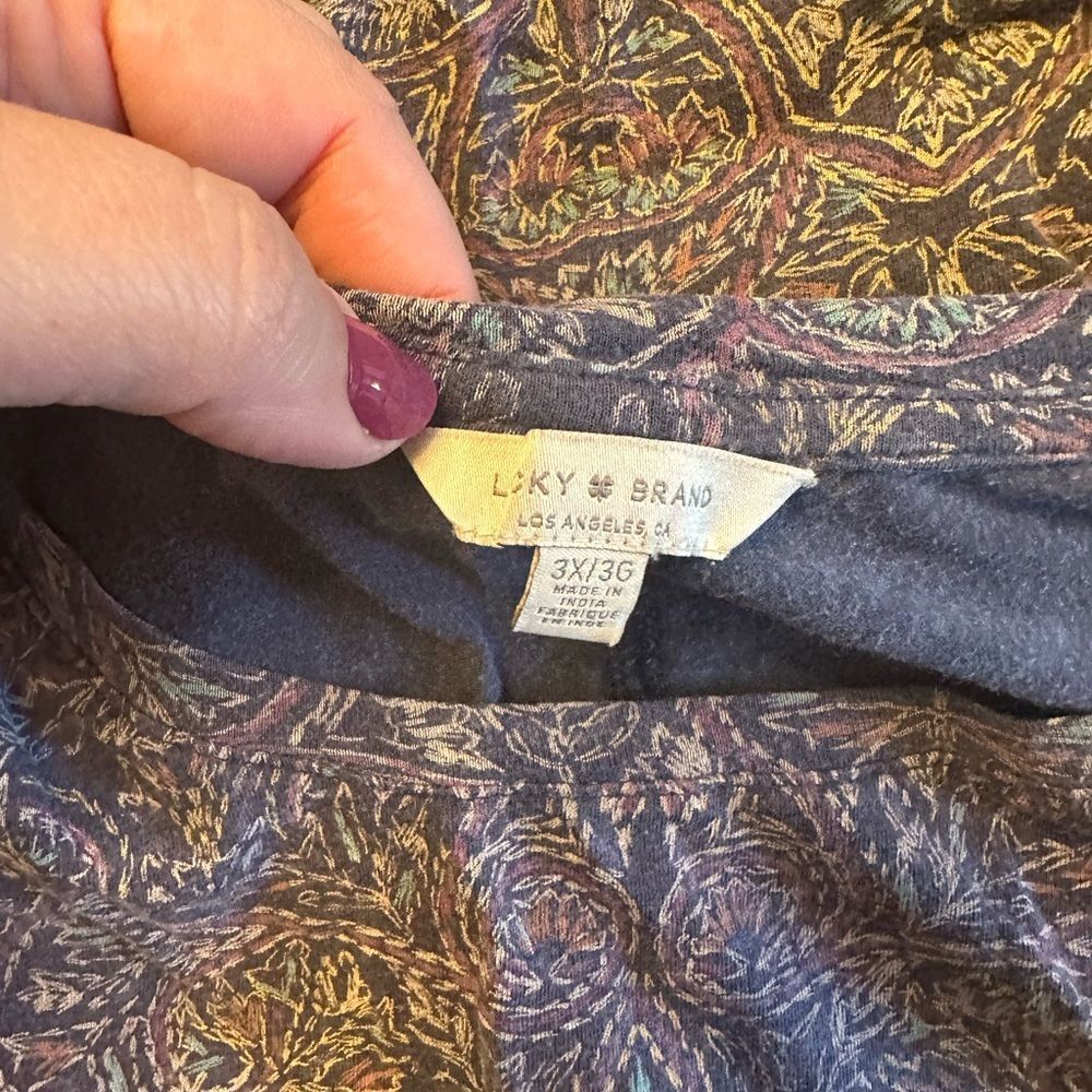 Lucky Brand Paisley Top in Earth Tones